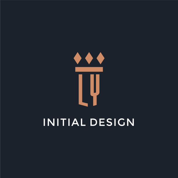 Ly标志初始与支柱图标设计豪华图片下载