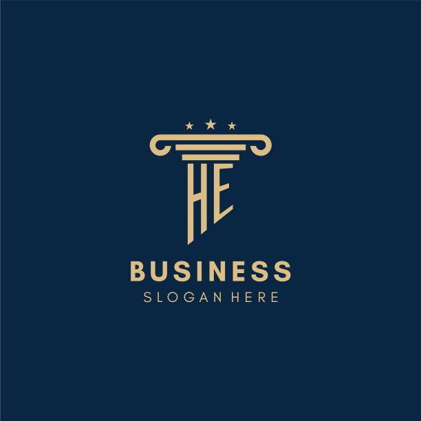 他的字母首字母标志与柱子和星星图片下载