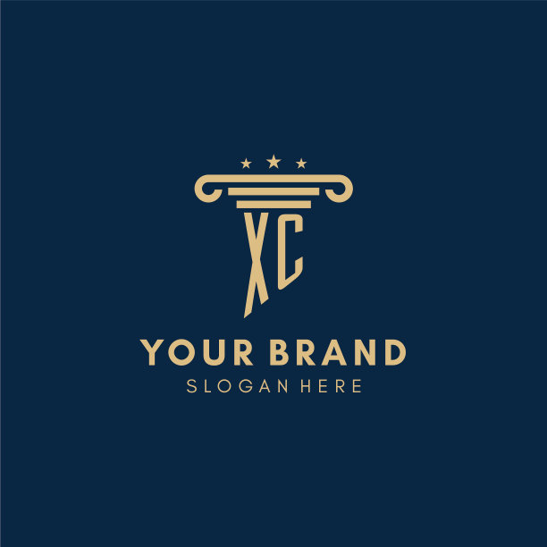 Xc字母首字母标志与柱子和星星图片下载