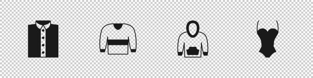 设置衬衫毛衣卫衣和泳装图标图片下载