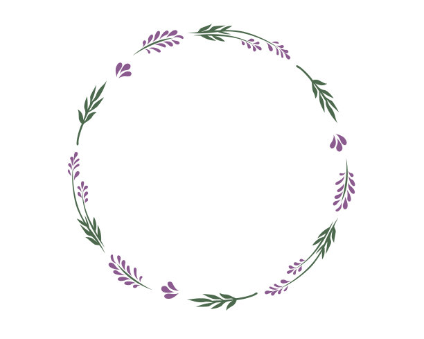 薰衣草圆框花的设计理念图片下载