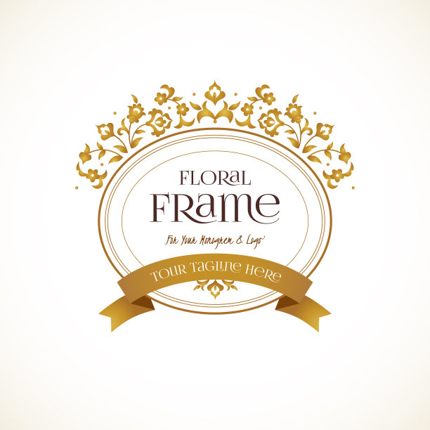 金色标志模板华丽的框架图片下载