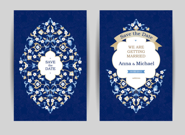 东方风格的华丽复古卡片图片下载