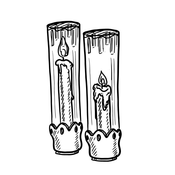蜡烛在烛台上白色图片下载