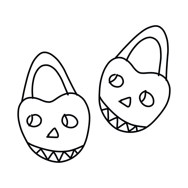 在孤立的白色背景上画出涂鸦风格的拖鞋图片下载