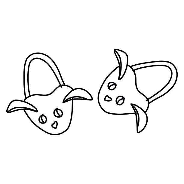 在孤立的白色背景上画出涂鸦风格的拖鞋图片下载