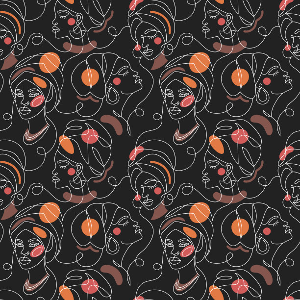 一个现代线条风格的女人的脸图片下载