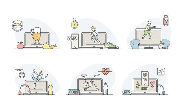 利用电脑进行网上运动和体育锻炼图片下载