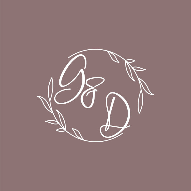 Gd婚礼首字母组合logo创意图片下载