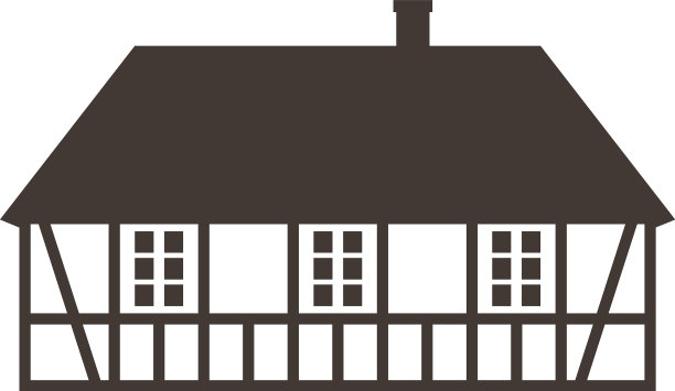 棕色的半木质茅草屋顶的房子图片下载