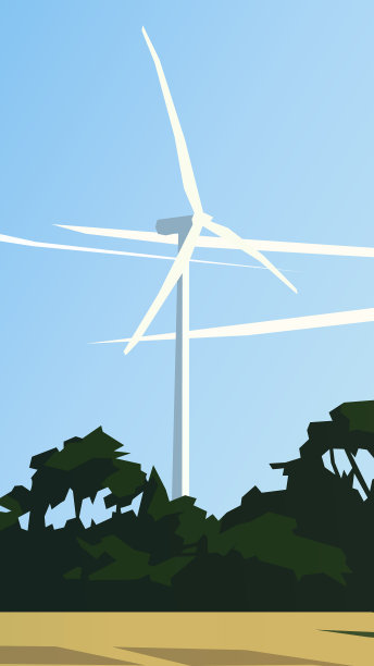 风力涡轮机在现场图片下载