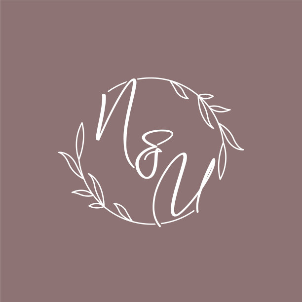 Nu婚礼首字母字母组合logo创意图片下载