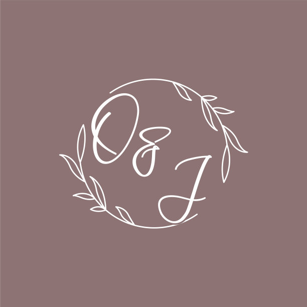 Oj婚礼首字母组合标志创意图片下载