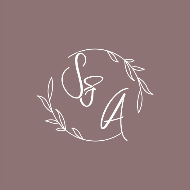 萨婚礼首字母组合标志创意图片下载