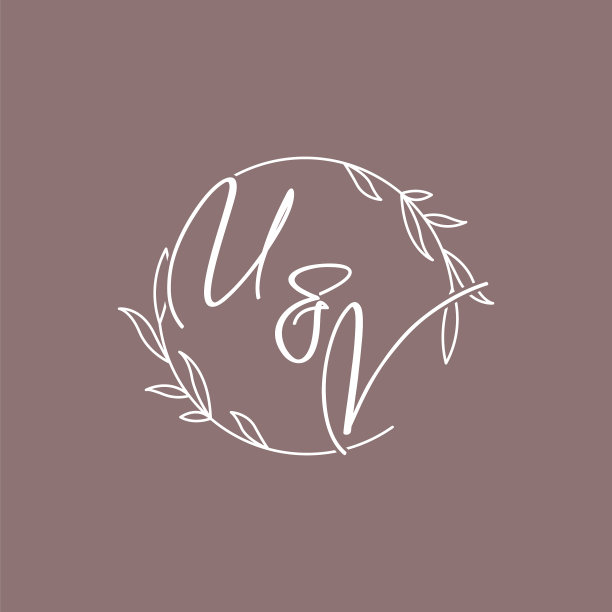 紫外光婚礼首字母组合标志的想法图片下载