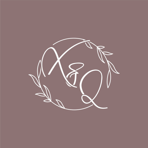 Xq婚礼首字母组合logo创意图片下载