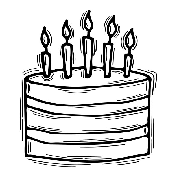 手绘生日蛋糕涂鸦糕点食品图片下载