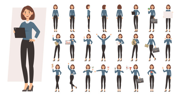 一套商业女性的性格图片下载