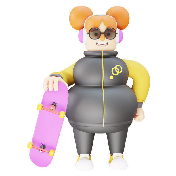 酷3d有趣的女孩卡通人物持有斯卡图片下载