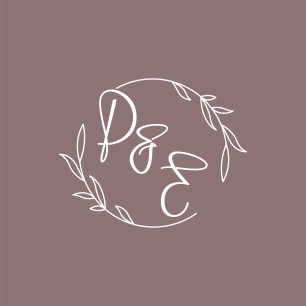 PE婚礼首字母组合logo创意图片下载