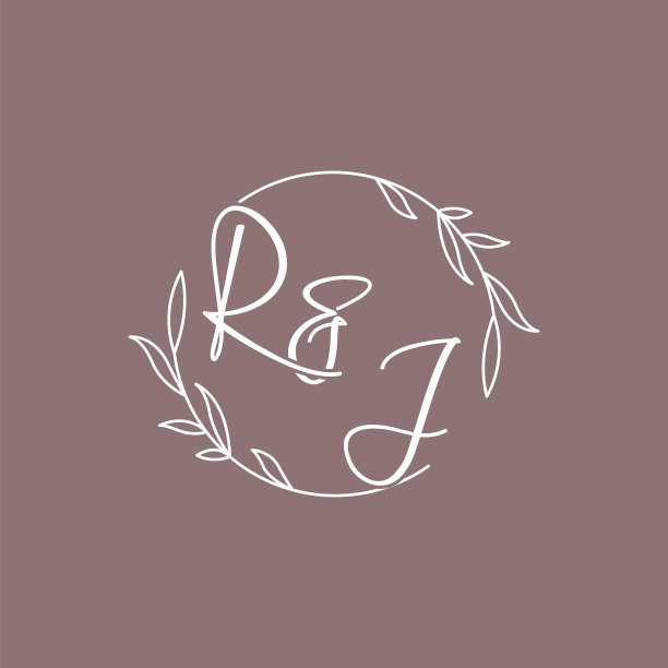 Rj婚礼首字母组合logo创意图片下载