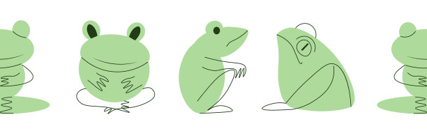 线无缝图案绿色青蛙图片下载