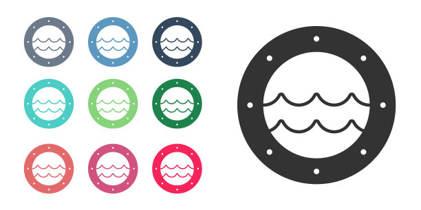 带有铆钉和海景的黑色舷窗图片下载