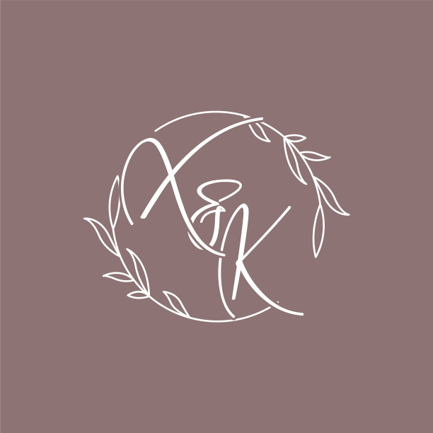 Xk婚礼首字母组合logo创意图片下载