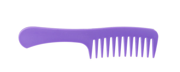 紫色梳子的头发在白色的背景图片下载