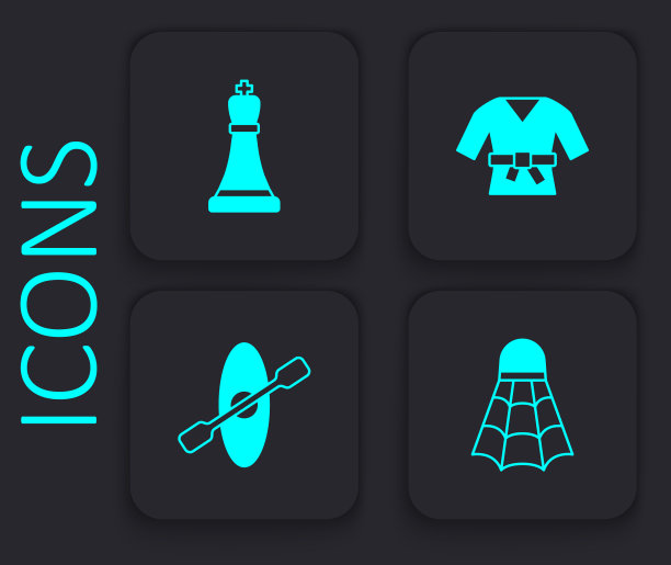 集羽毛球、毽子、象棋、和服和皮艇图片下载