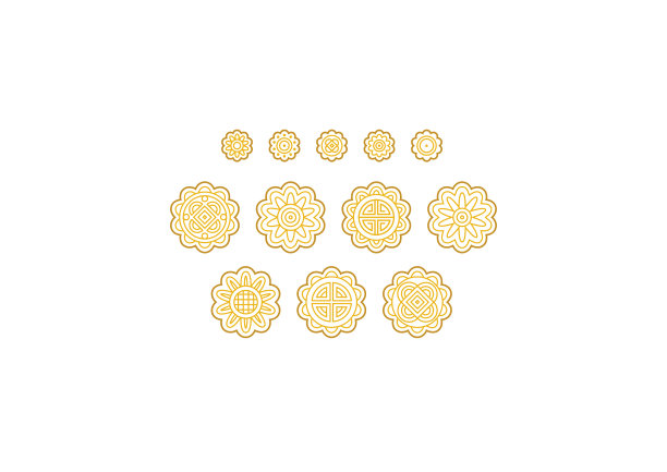 刻有线条艺术月饼图标符号标志图片下载