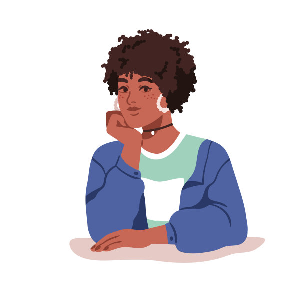 非洲裔美国女性肖像年轻女孩与图片下载