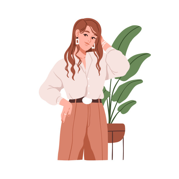 年轻女子的卷发造型肖像图片下载