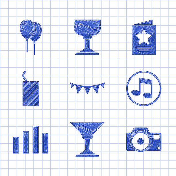 用旗帜和鸡尾酒照片装饰狂欢节花环图片下载