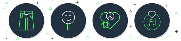 定线微笑面对爱和平牛仔裤宽而图片下载