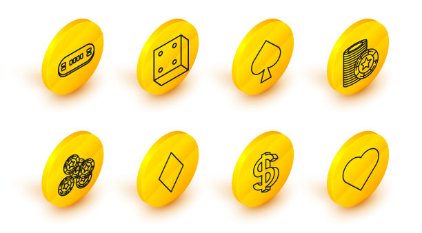 用心形符号元设置线扑克牌图片下载