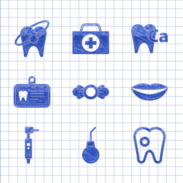 镶糖灌肠梨牙与龋齿微笑图片下载