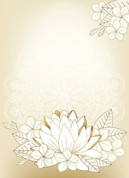豪华的背景与黄金轮廓莲花和图片下载