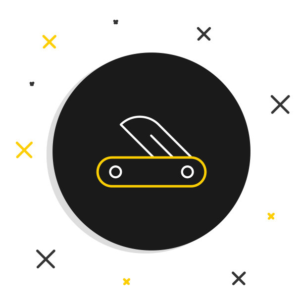 线瑞士军刀图标孤立在白色图片下载