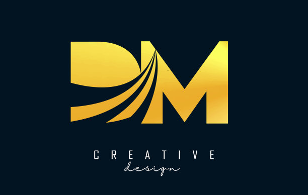 创意金色字母dm dm logo与前导图片下载
