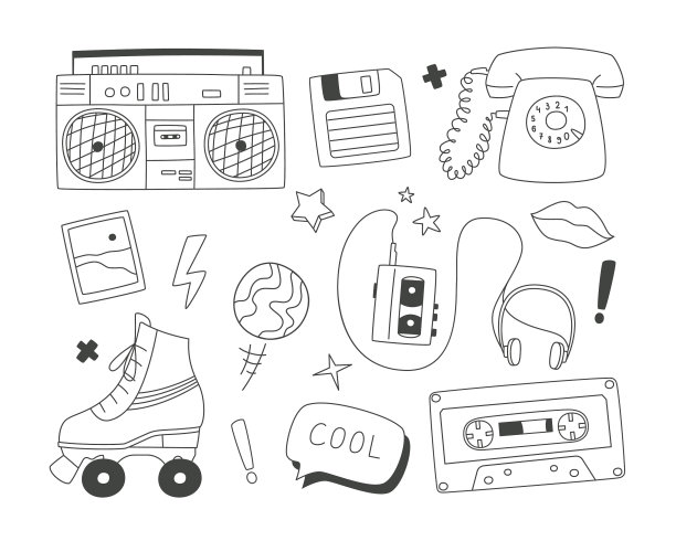 90年代的涂鸦元素图片下载