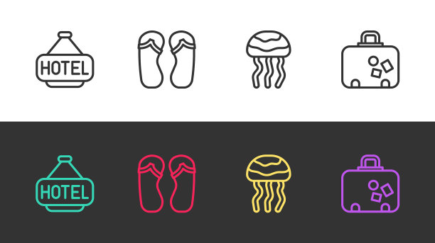 设置线招牌与文字酒店人字拖图片下载