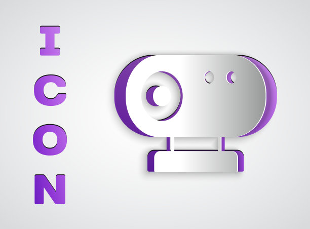 剪纸网相机图标孤立在灰色上图片下载