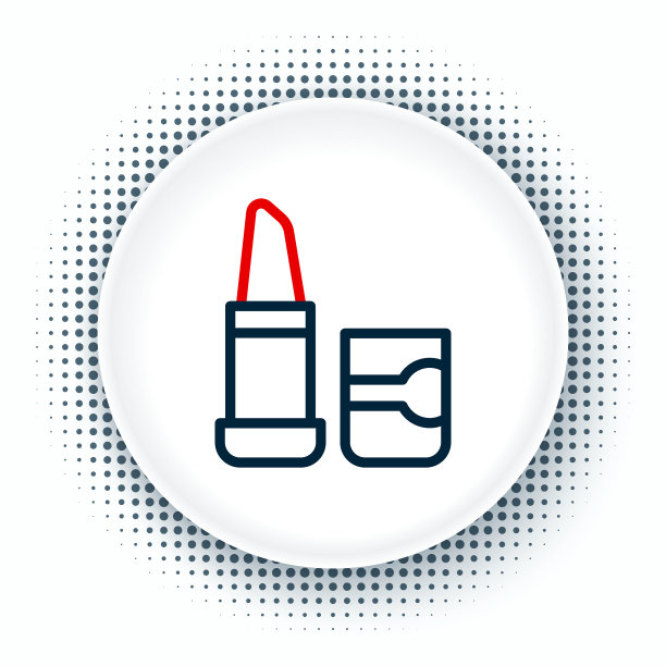 线口红图标孤立在白色背景图片下载