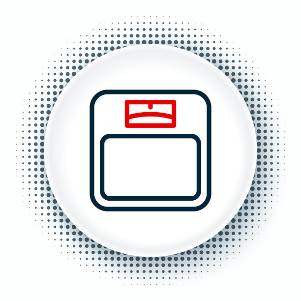 线条浴室磅秤图标孤立在白色图片下载