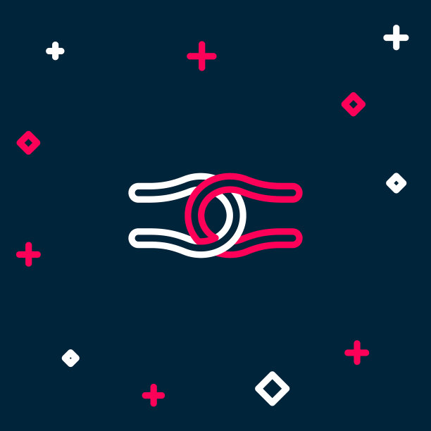 绳子系在一个结图标孤立在蓝色图片下载