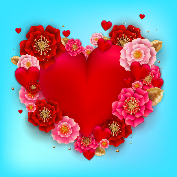 情人节快乐的横幅带着美丽图片下载