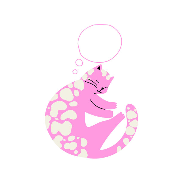 戴着生日王冠的猫。手绘矢量儿童插画。图片下载