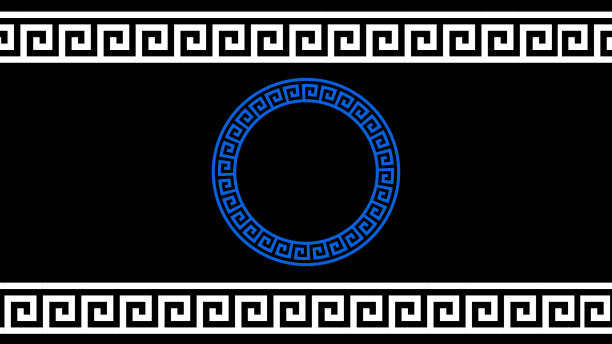 希腊蜿蜒图案背景插图抽象背景。图片下载