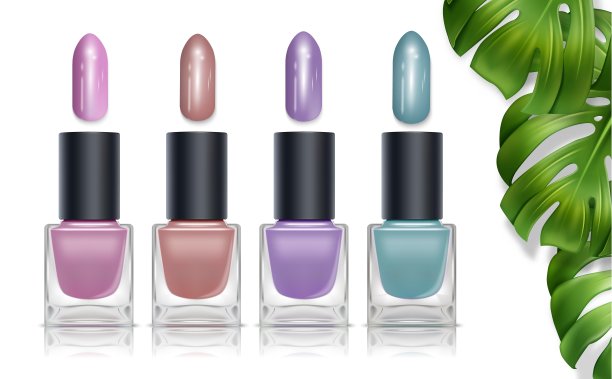 满是指甲油和怪兽叶子的横幅图片下载